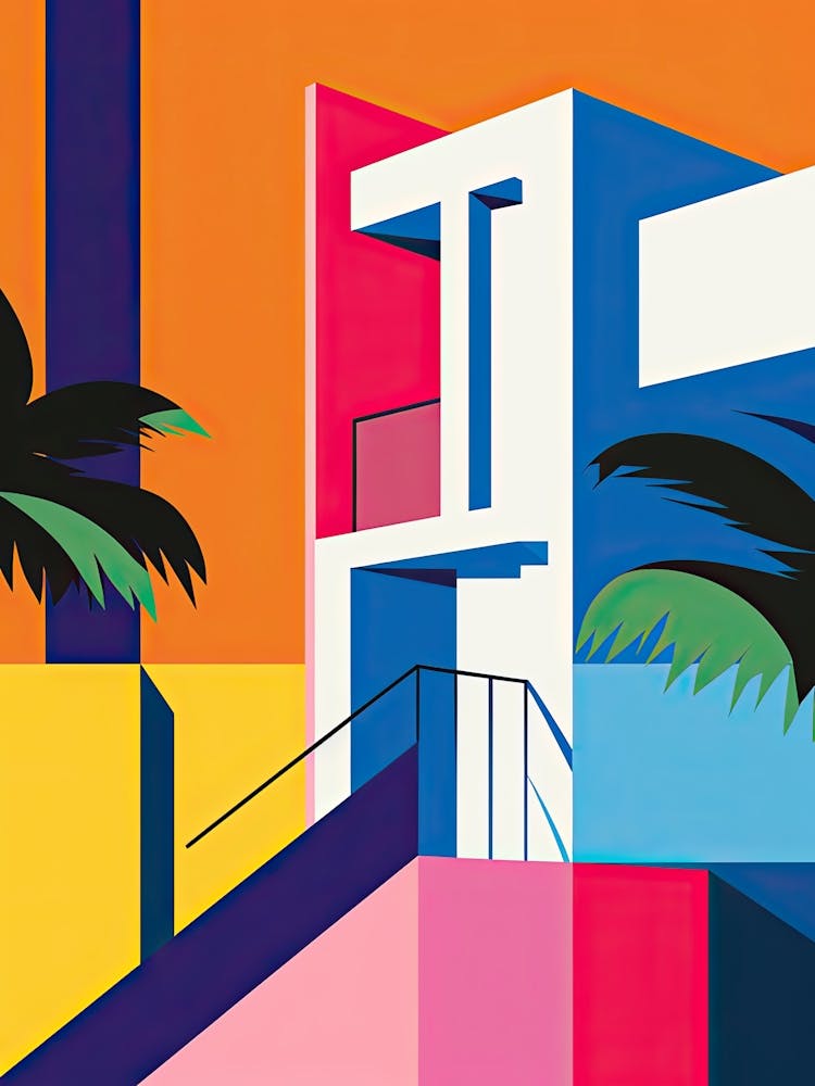 Miami Beach Florida, Usa, Bold Outlines 4