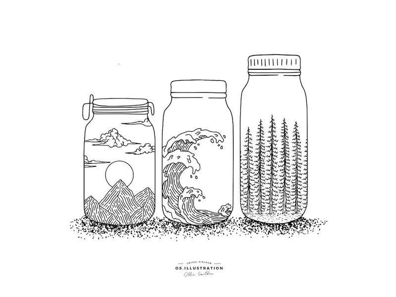 Contain Nature Fineline Illustration