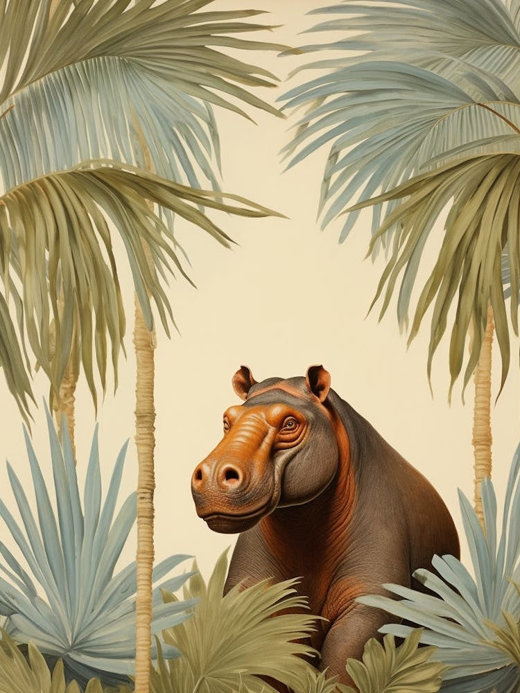 Hippopotamus Tropical Animal Portrait