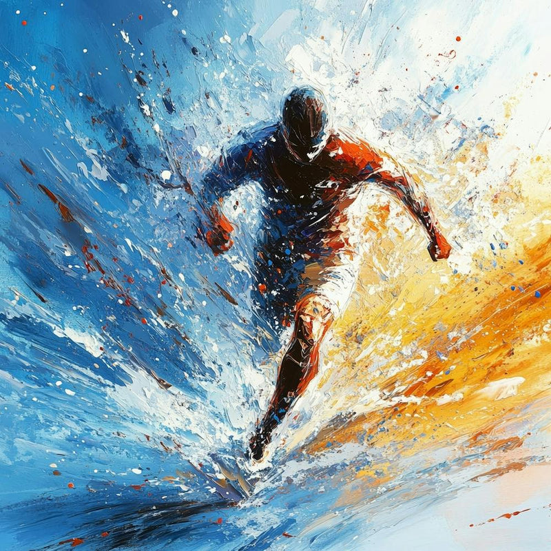 Soccer Player Splashing Water Art