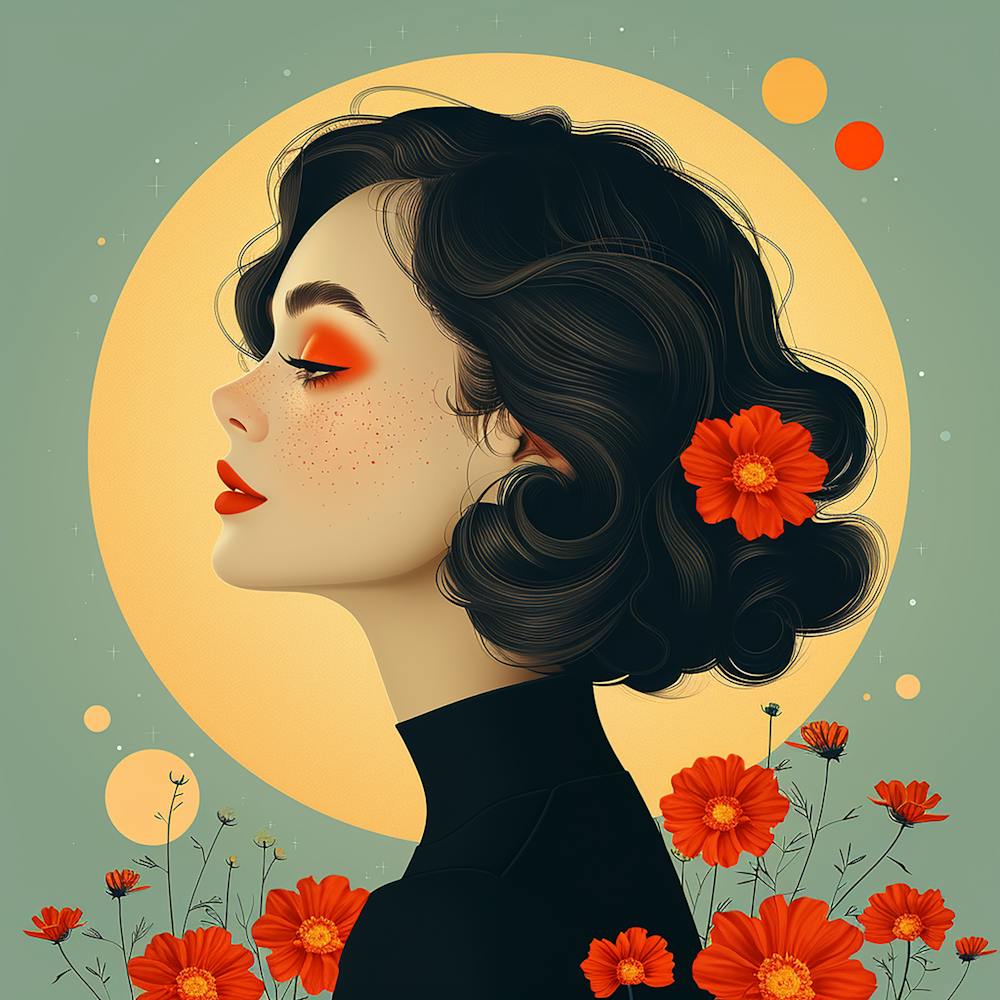 Flower Girl - city wall art, colorful wall art, home decor, minimal art, modern wall art, wall art, wall decoration, wall print colourful wall art, decor wall art, digital art, digital art download, interior wall art, downloadable art, eclectic wall, fant