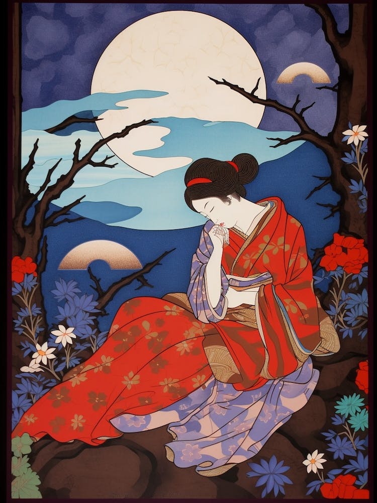 Ginzan Onsen, Japan Vintage Travel Art 3