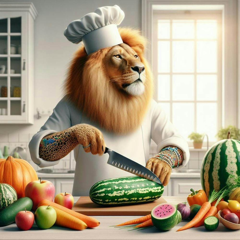 Chef Lion in the Kitchen