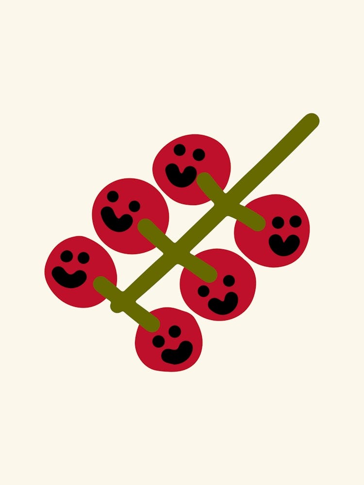 Cherry Tomatoes Illustration Naïf