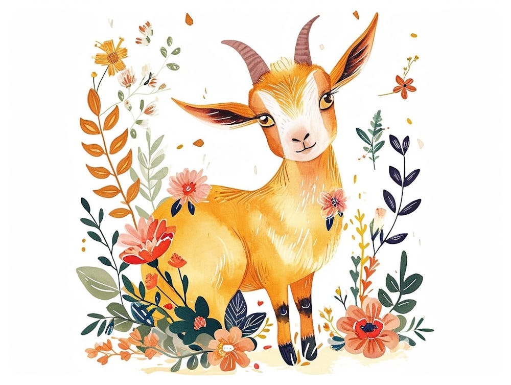 Little Floral Goat 1