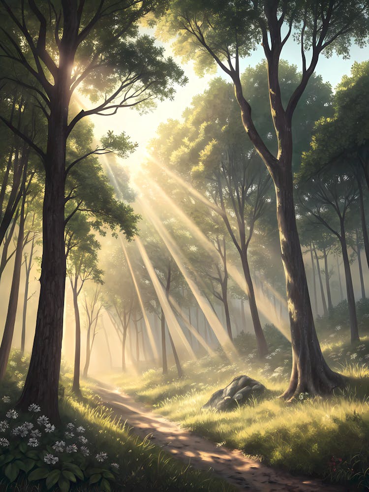 Sunlight Filtering Through Trees Minimal Light R