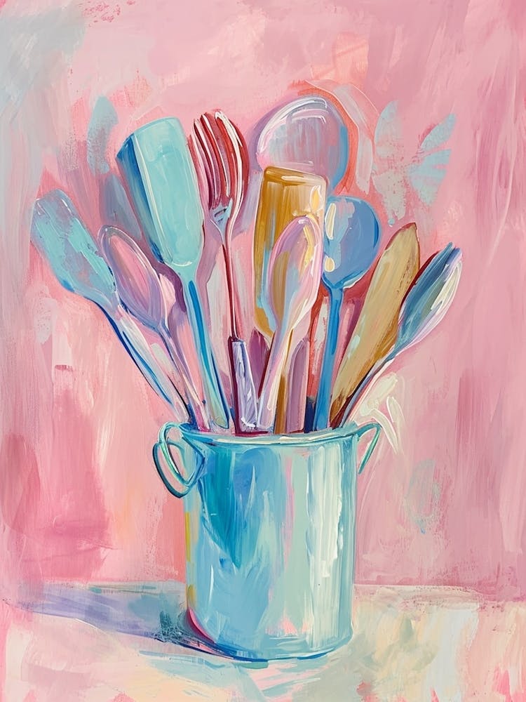 Kitsch Kitchen Utensils Painting 4