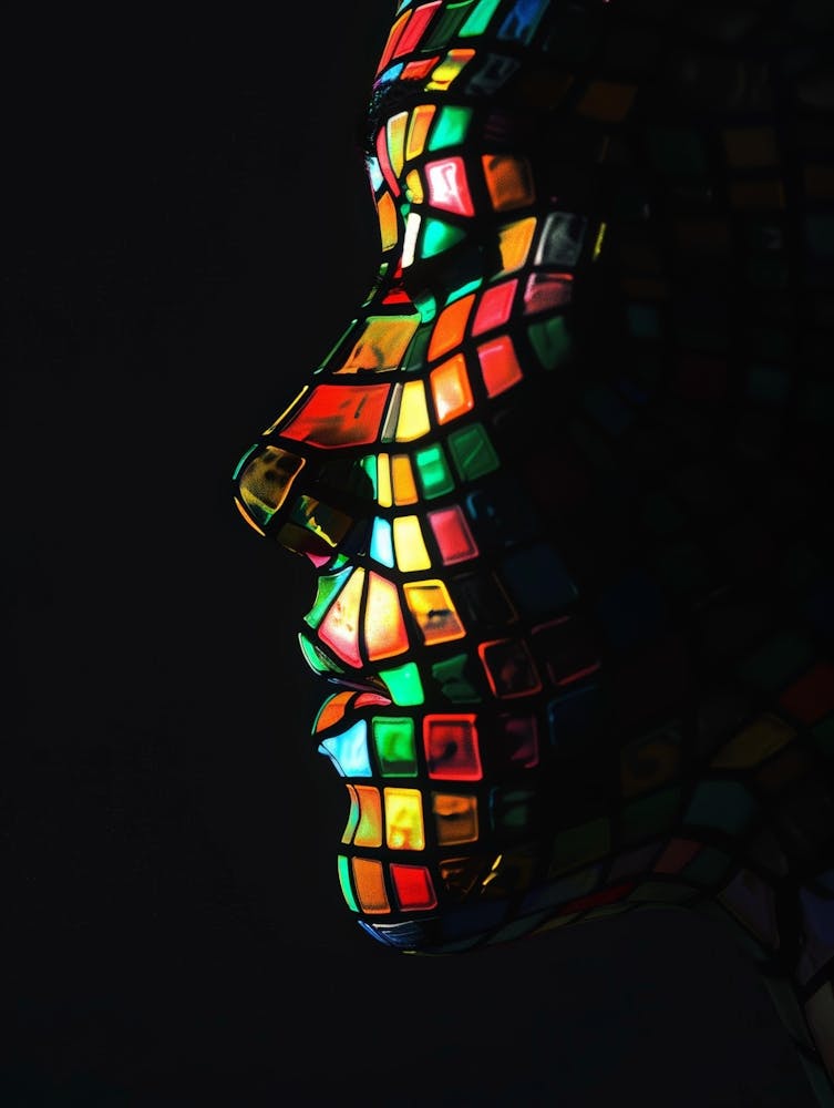 Mosaic Portrait Of A Woman 2