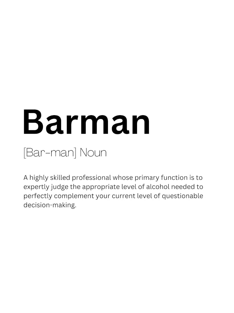 Barman Definition Meaning