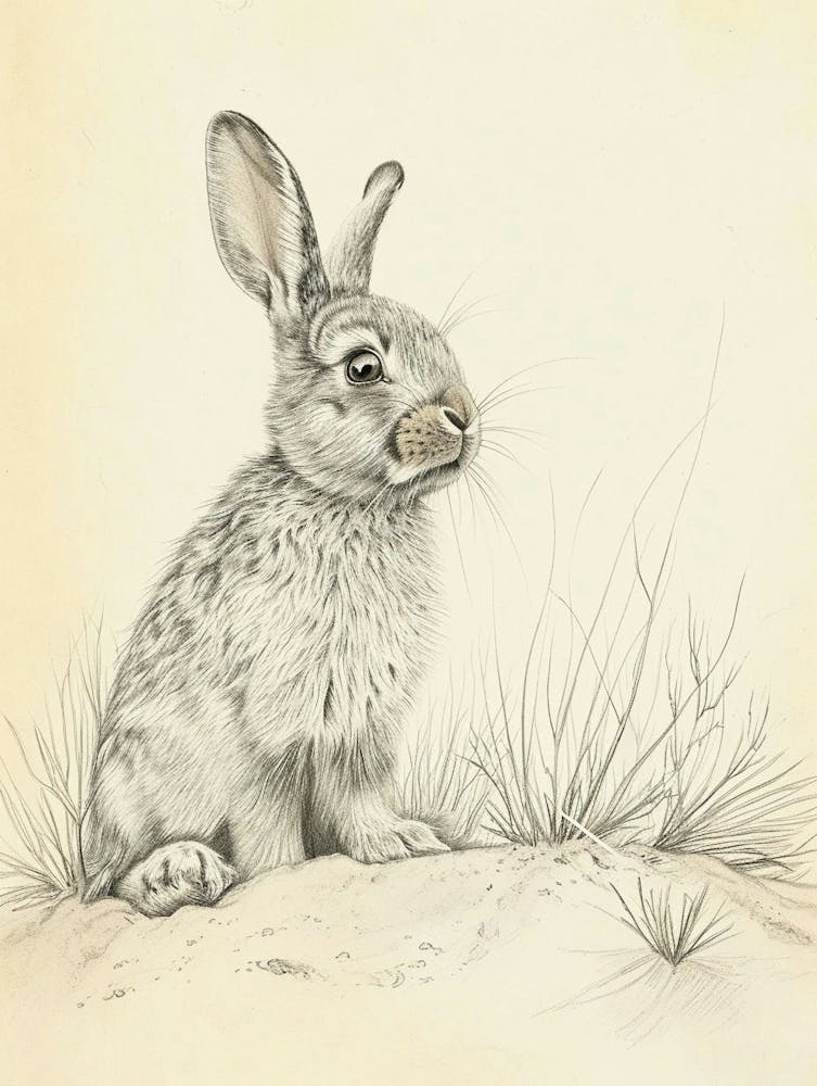 Mini Lop Rabbit Drawing 3