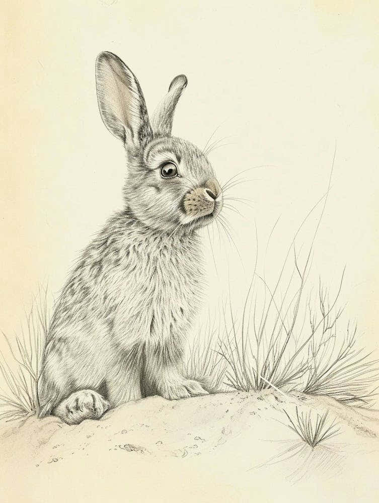 Mini Lop Rabbit Drawing 3