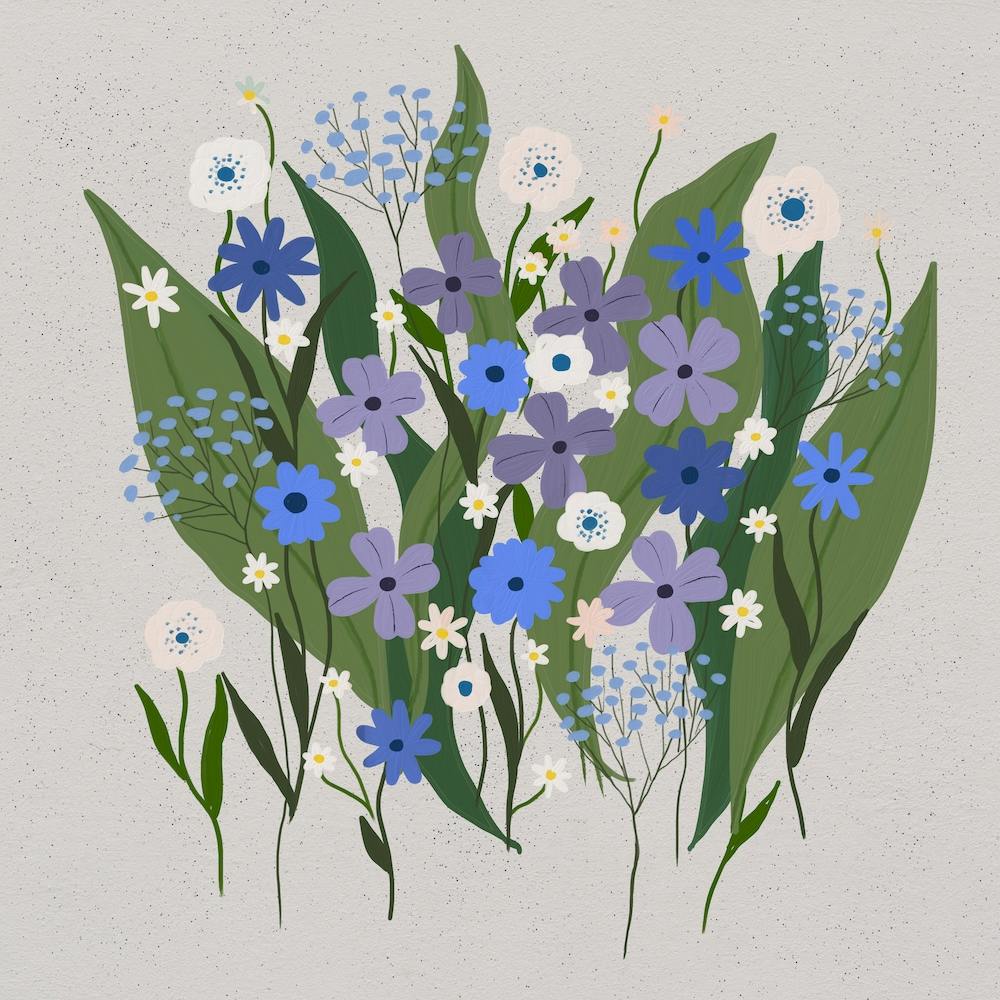 Wilde Blumen Quadrat