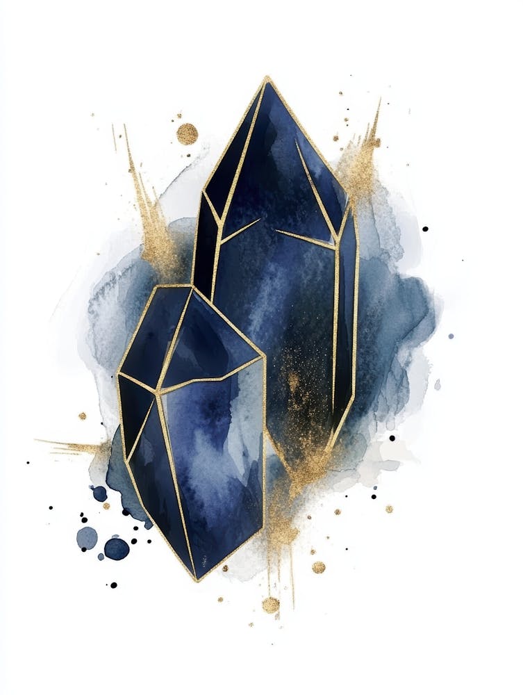 Blue And Gold Crystals