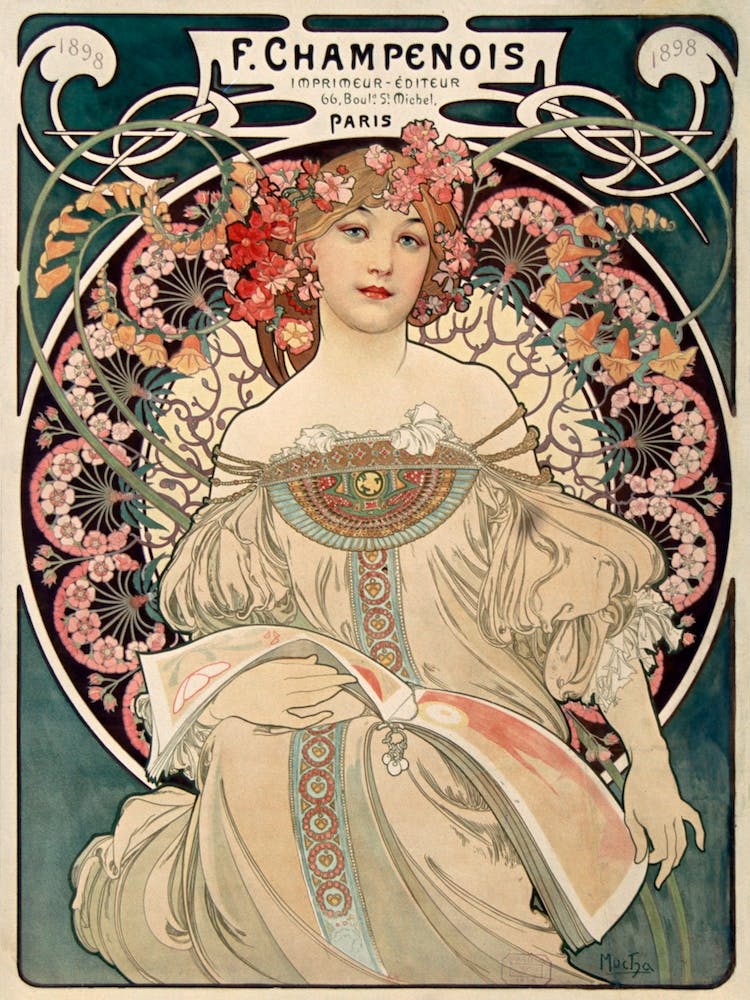 Reverie Poster For Champenois, Alphonse Mucha