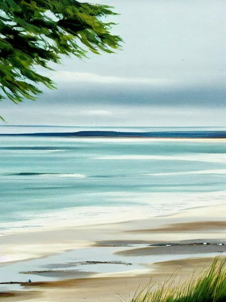 Dornoch Beach, Highlands, Scotland Contemporary Illustration