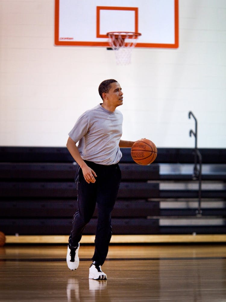 Barack Obama Plays Basketball