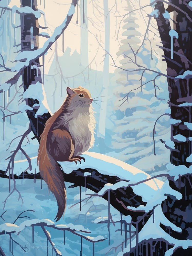 Winter Mink 1 Illustration