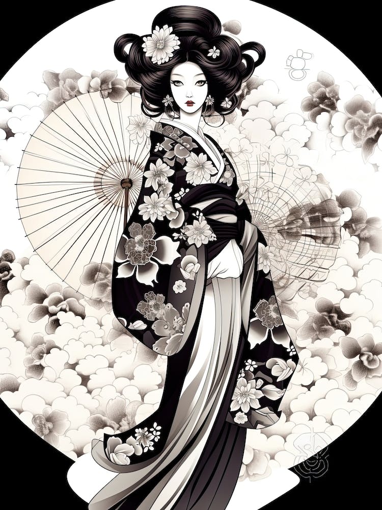 Geisha Art Noveau Style 3
