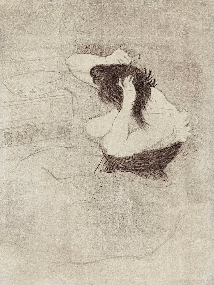 Woman Combing Her Hair (Femme Qui Se Peigne), (1896), 1, Henri de Toulouse-Lautrec