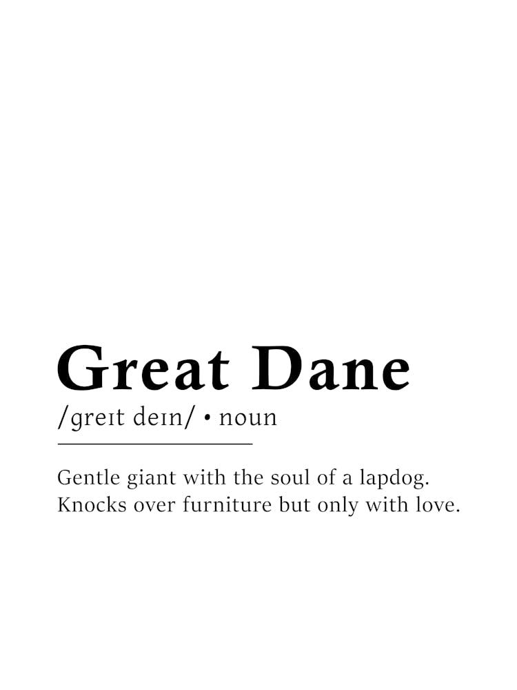 Great Dane Definition Poster - Dictionary