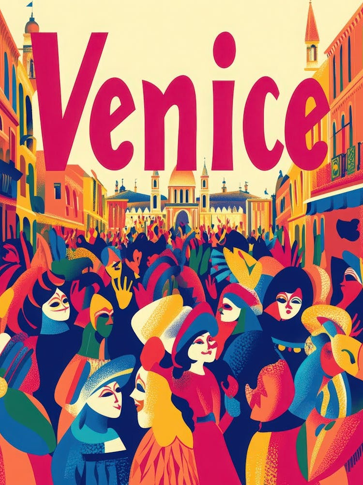 Aihrgdesign A 1970s Inspired Travel Poster For Venice 2