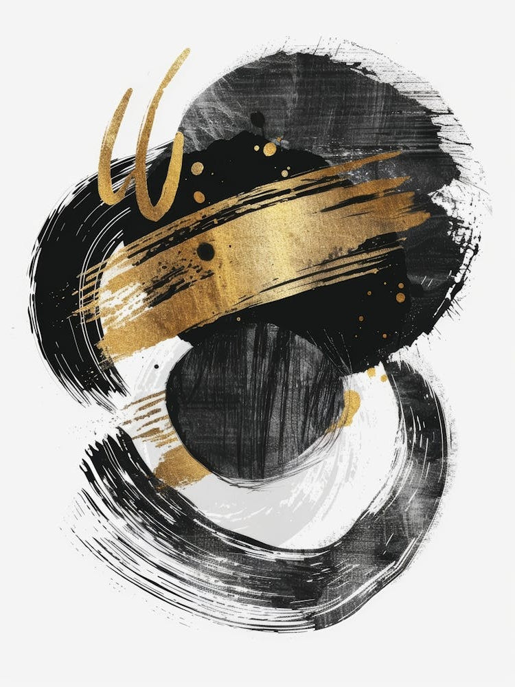 Black And Gold Abstract Painting 20