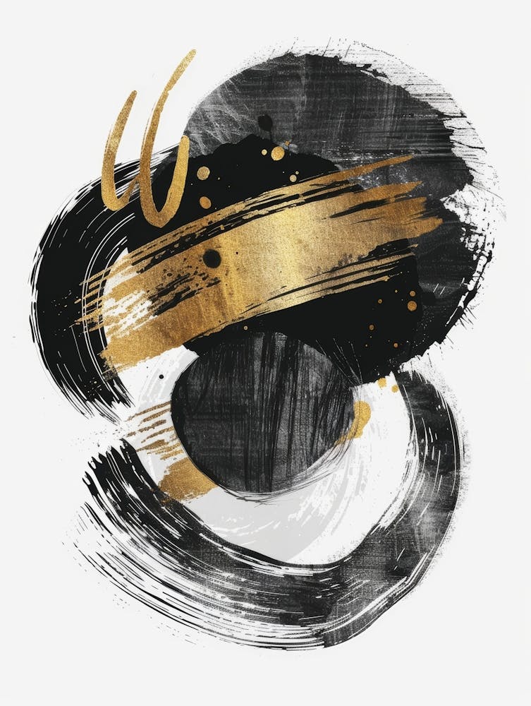 Black And Gold Abstract Painting 20
