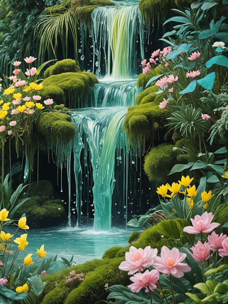 Ethereal Waterfall In The Jungle no3