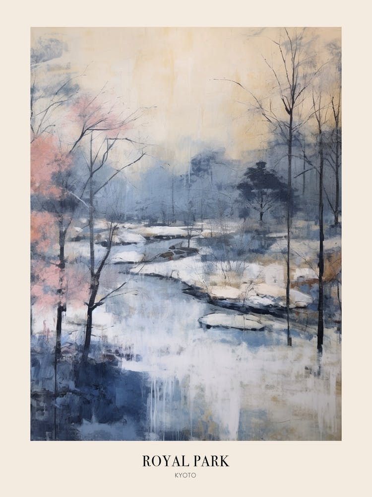 Winter City Park Poster Royal Park Kyoto 2