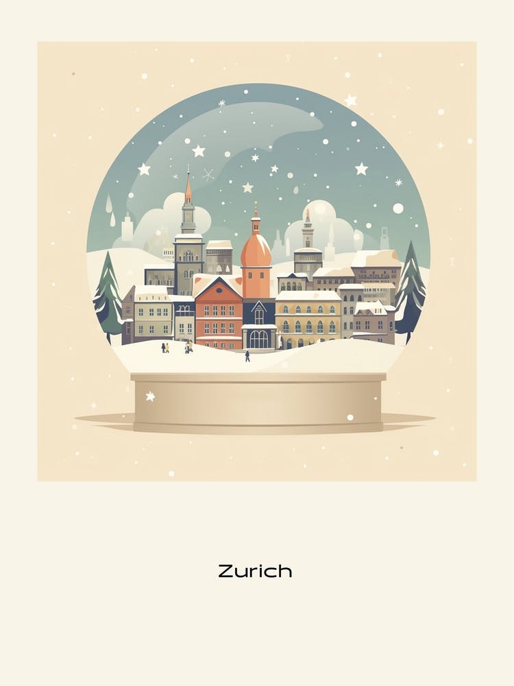Zurich Switzerland 1 Snowglobe Poster