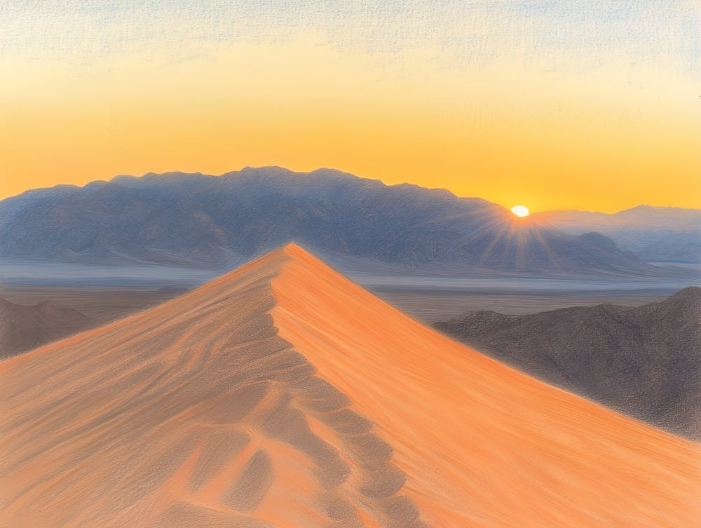 Sonnenuntergang über den Sanddünen