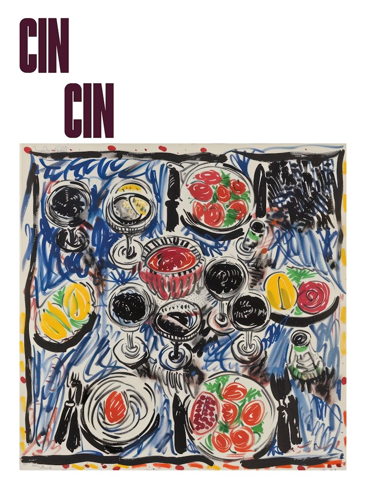 Cin Cin Poster Wine With Friends Matisse Style 9