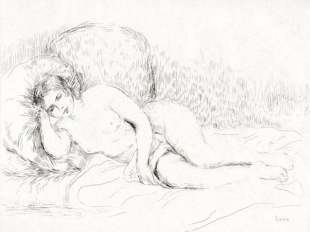 Woman Reclining, To The Left (1906), Pierre Auguste Renoir