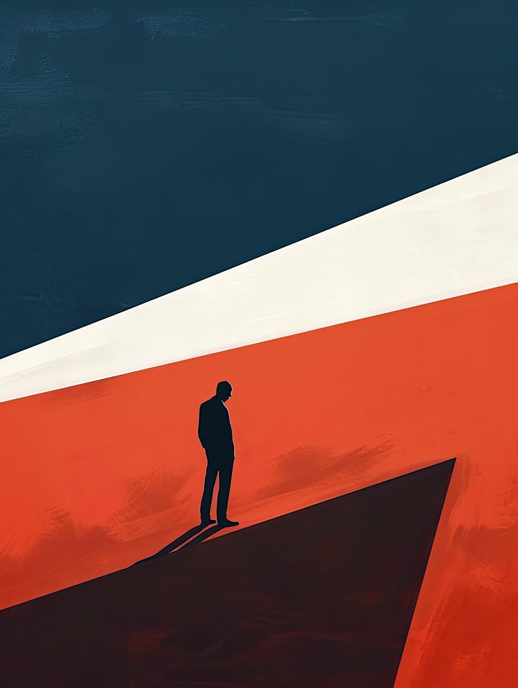 Man Standing On A Cliff, Minimalism