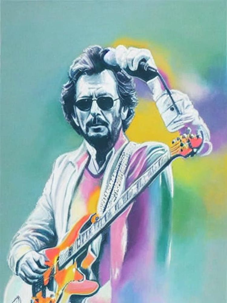 Eric Clapton Colourful Illustration