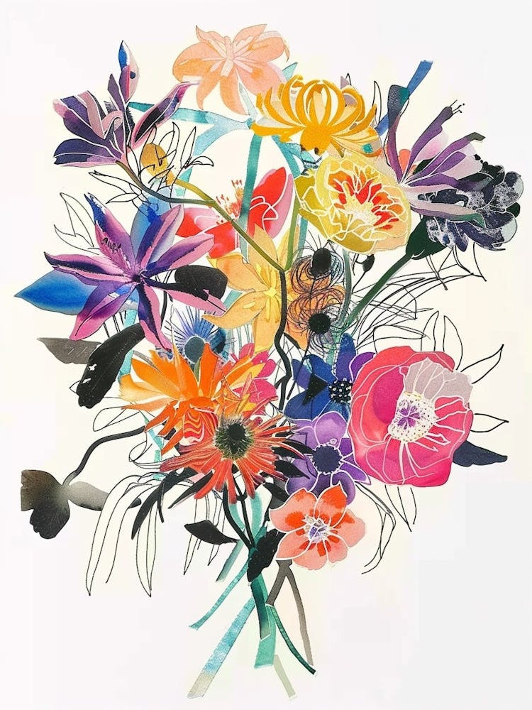 Everlasting Flower 1 Collage Flower Bouquet