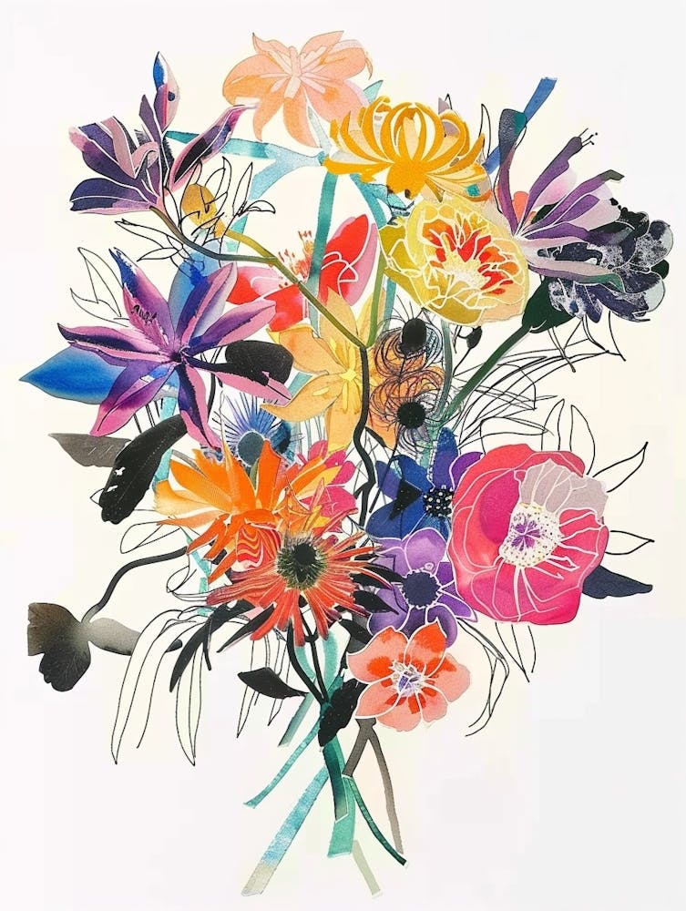 Everlasting Flower 1 Collage Flower Bouquet