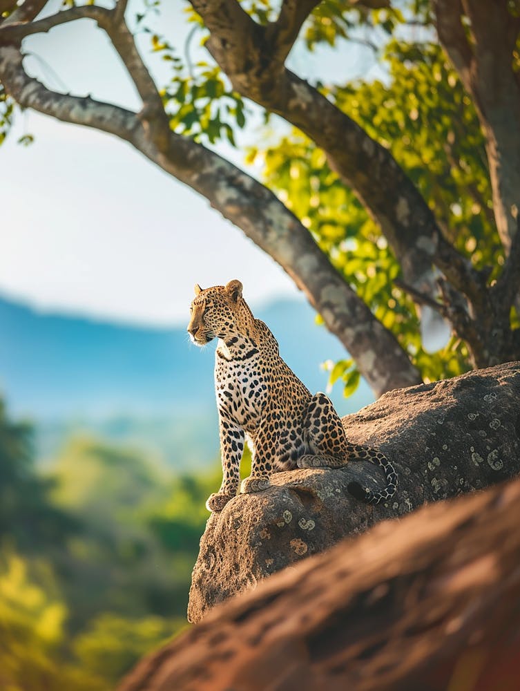 Leopard Sitting On A Rock