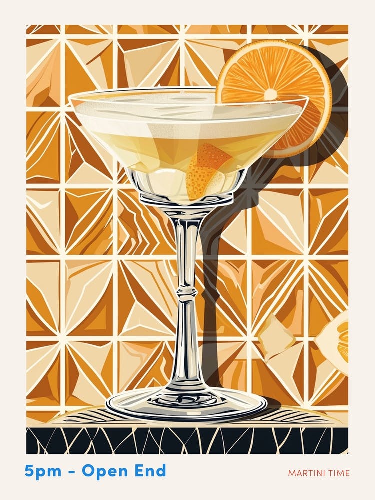 Art Deco Cocktail In A Martini Glass 3 Poster