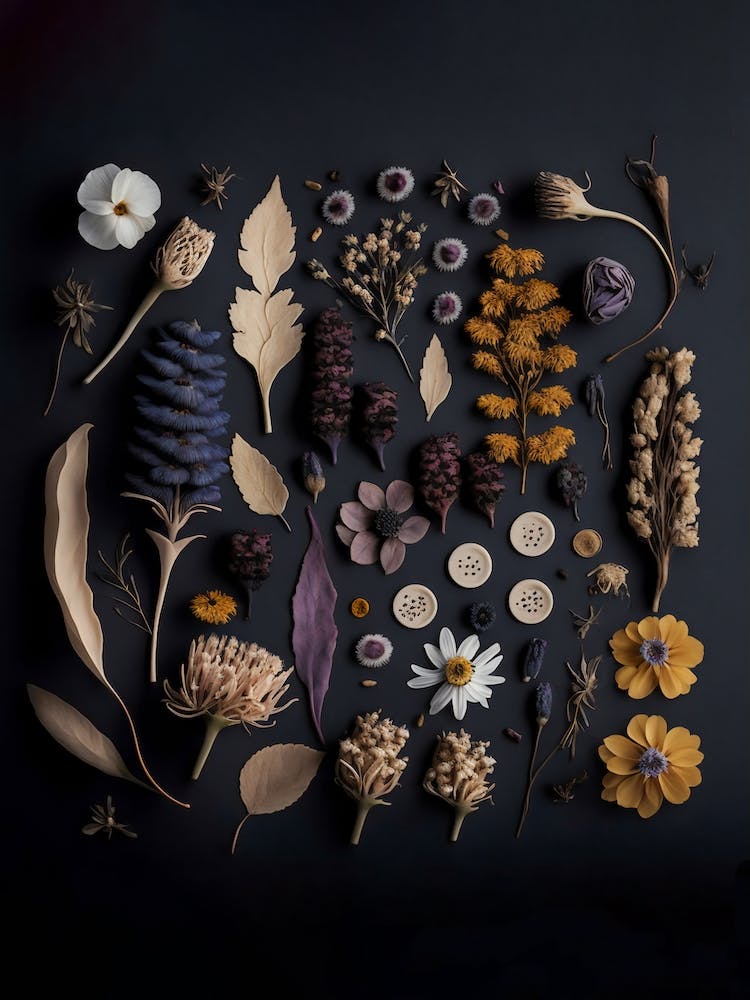 Dried Flowers Collection Dark Purple