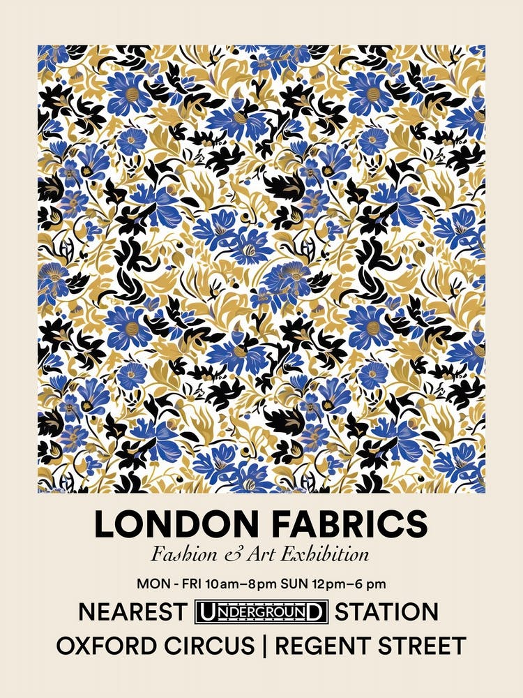 Poster Sunny Meadow London Fabrics Floral Pattern 6