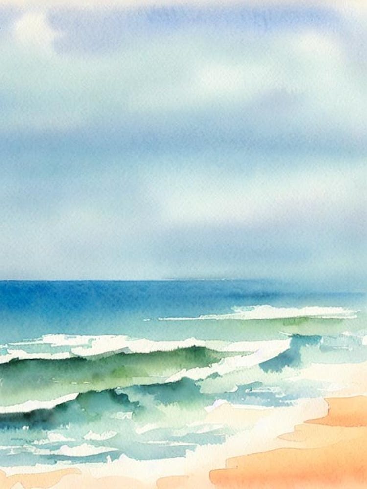 Broadstairs Beach, Kent Watercolour