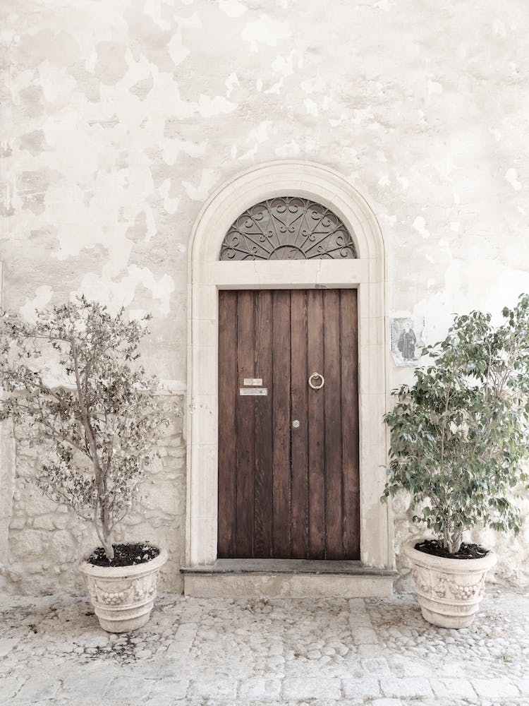 Brown Wooden Door To A House