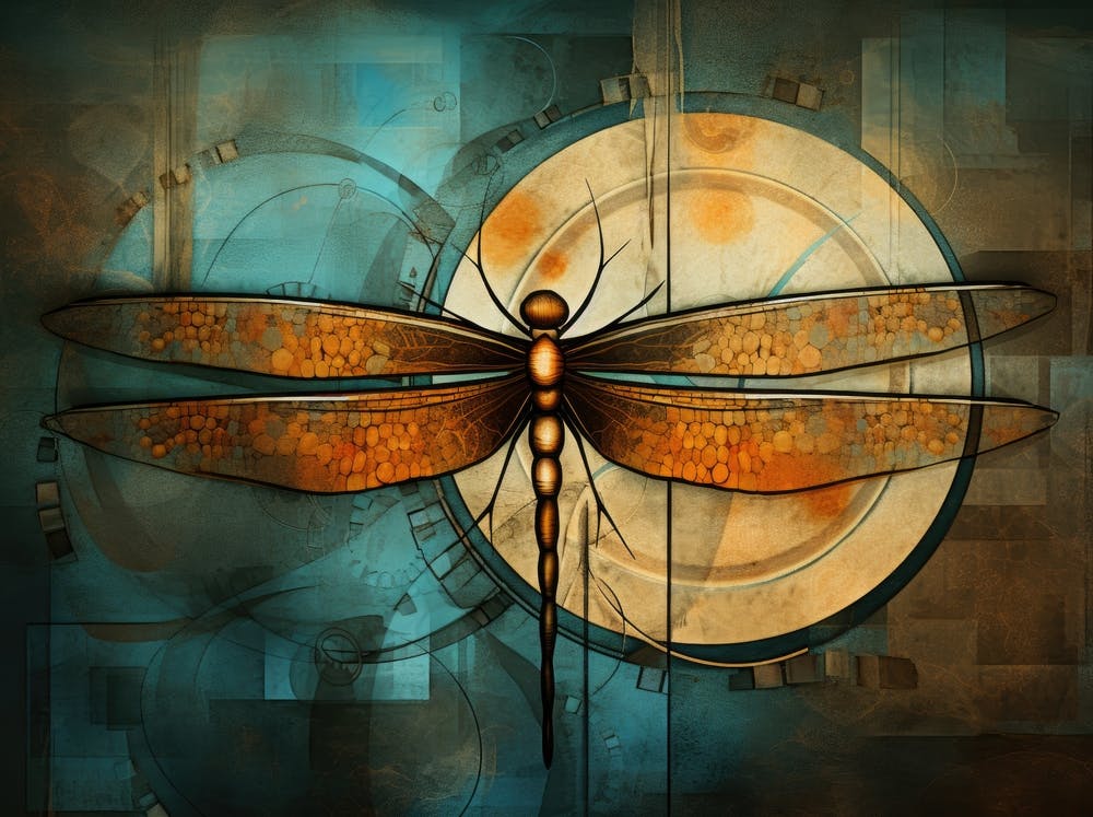 Dragonfly On A Clock
