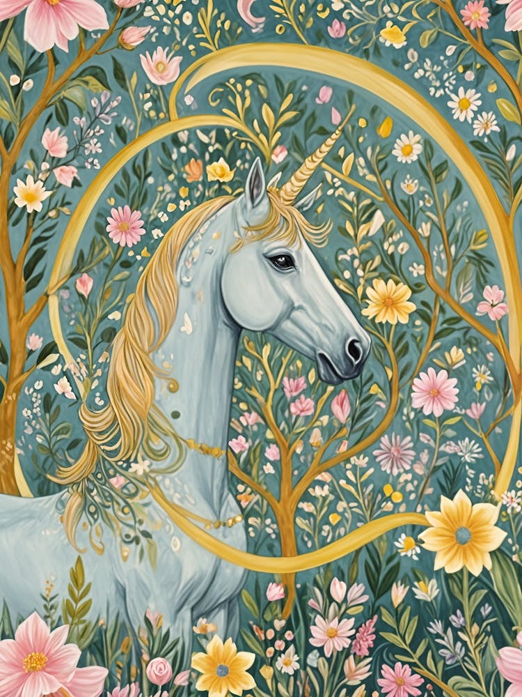 Magical Unicorn In The Forest