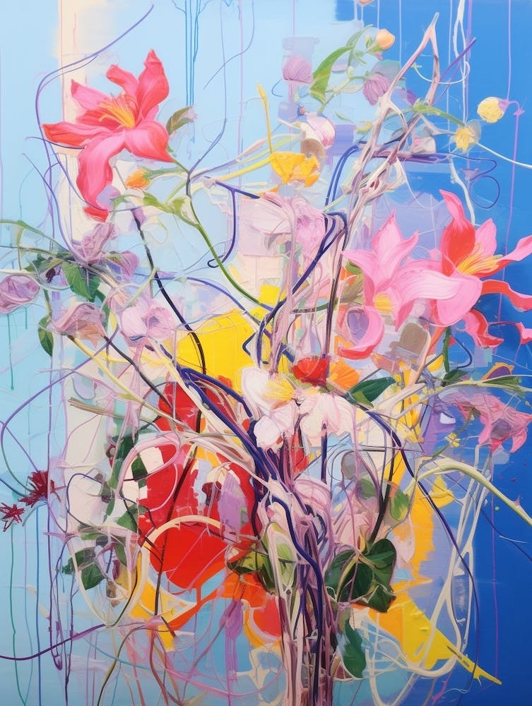 Abstract Flower Painting Fuchsia 2