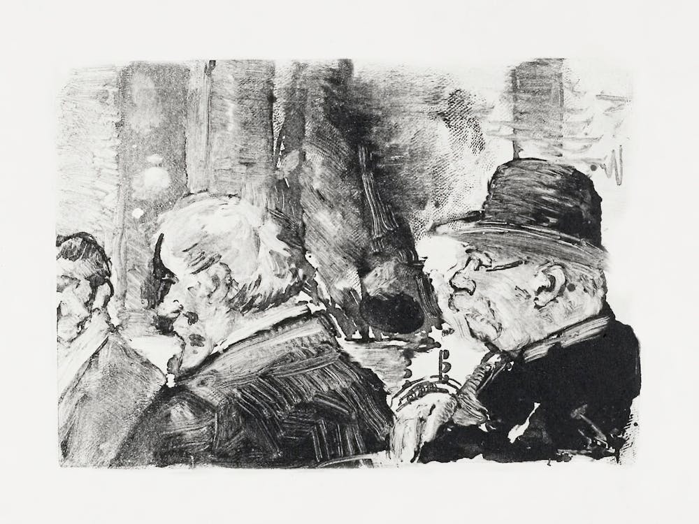 Three Men, Half Length (1895–1900), Henri Edmond Cross