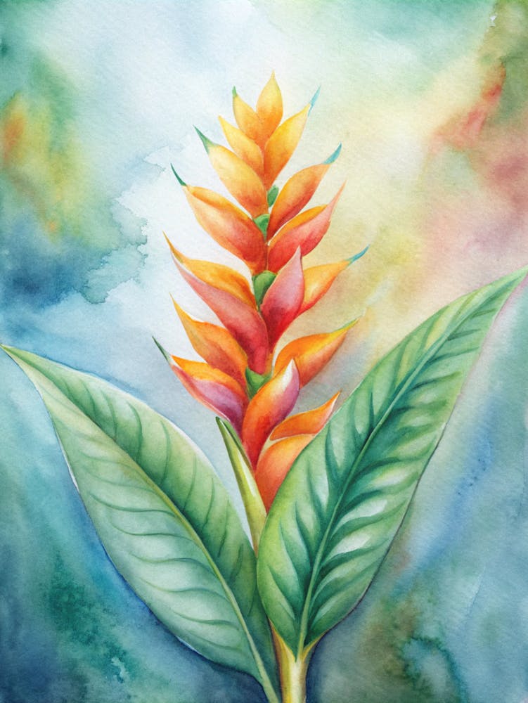 8 Heliconia Rostrata With Cascading Blooms