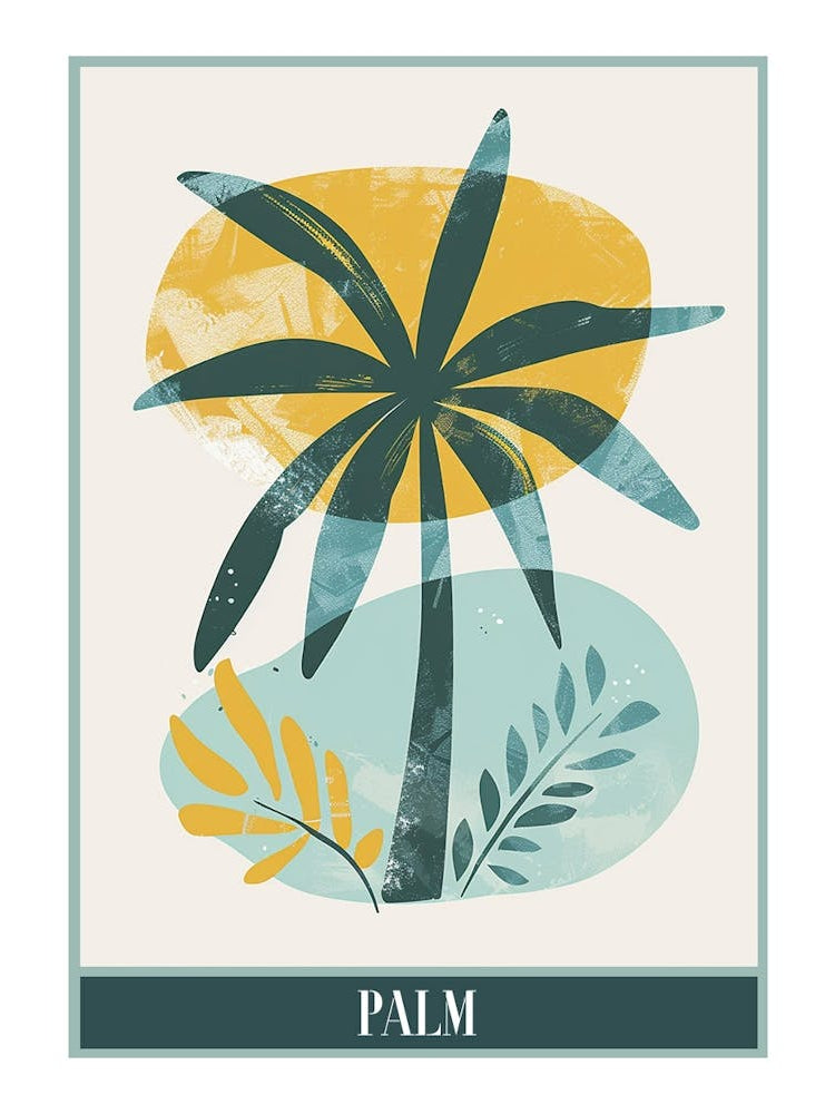 Palm Tree Flat Illustration 3 Poster