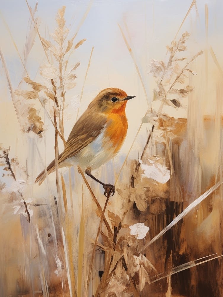 Bird Painting European Robin 4